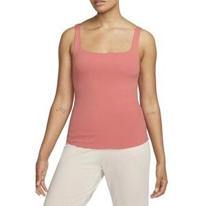 Nike Yoga Luxe Dri-FIT Square-Neck Shelf-Bra Tank Top (Desert Berry)